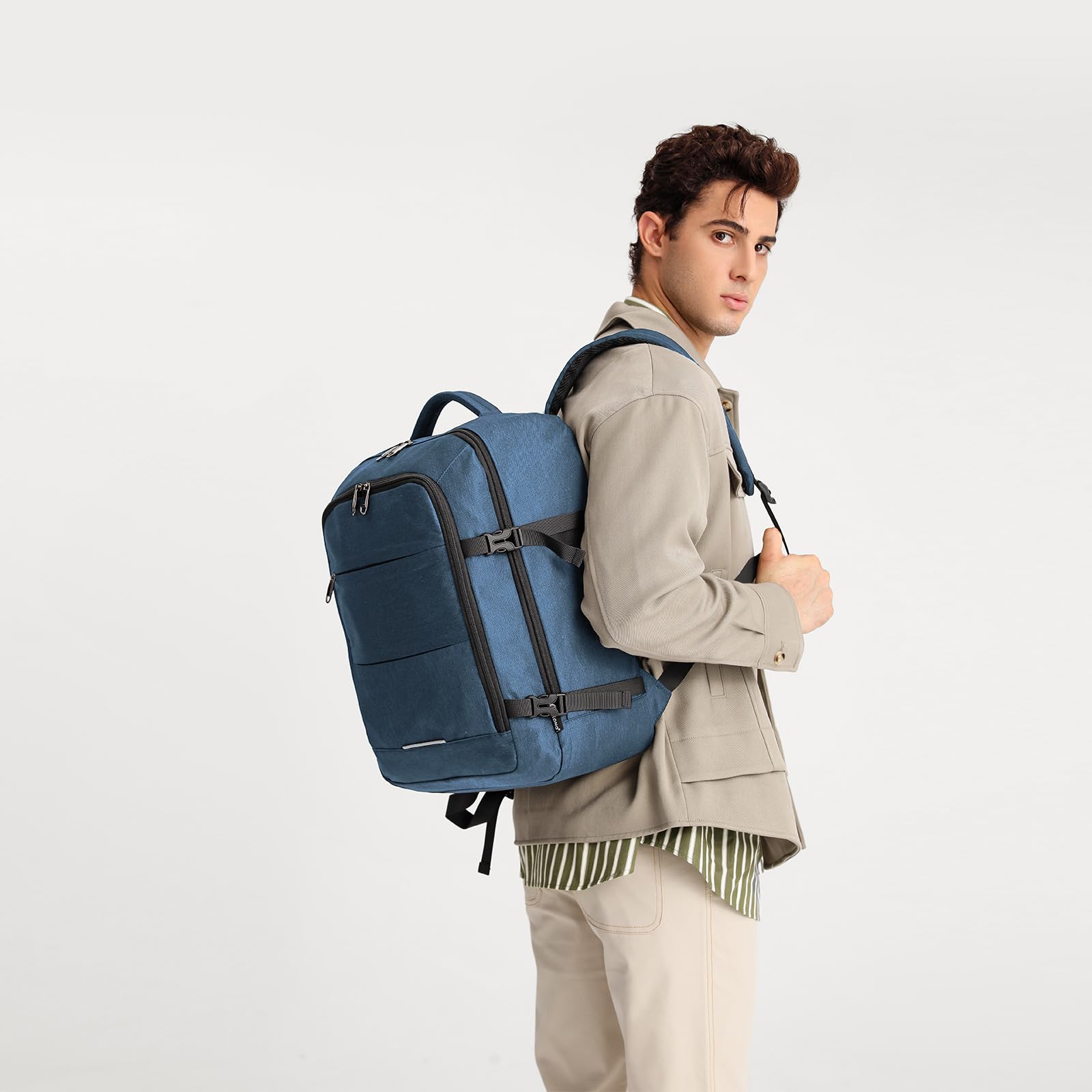 KONO Kabinentasche Untersitz Handgepäck Rucksack 45 x 36 x 20 cm Große Kapazität Reiserucksack, Navy, Marineblau (Unter dem Sitz)