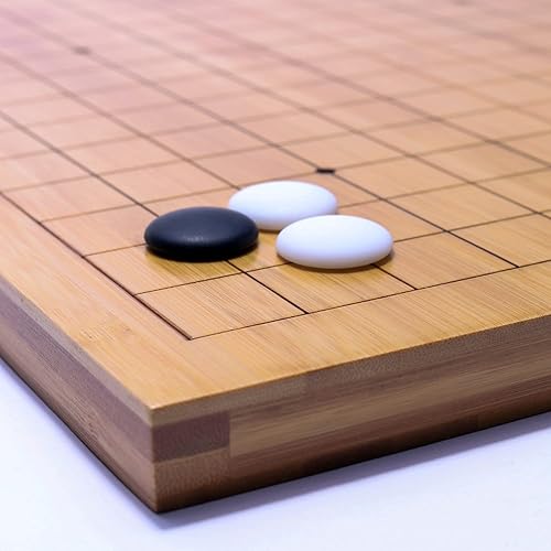 Miniatura 3 de Juego Go con tablero reversible de bambú de 19 x 1913 x 13 pulgadas, cuencos de bambú y piedras convexas individuales de melamina