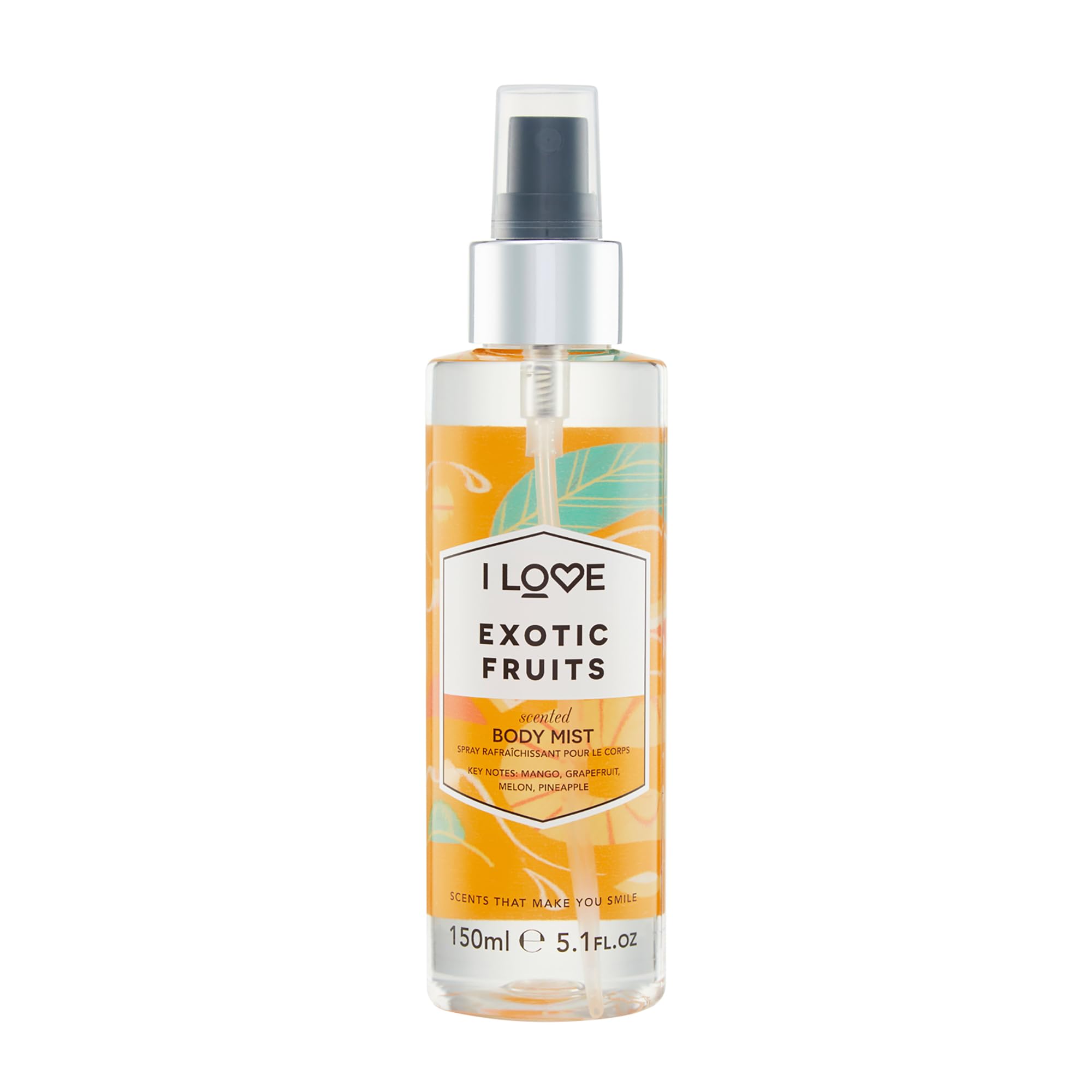 I Love Exotic Fruits Scented Body Mist, Formulated With Natural Fruit Extracts Which Offer a Burst of Fragrance, FastDrying Refreshment Throughout the Day, VeganFriendly 150ml