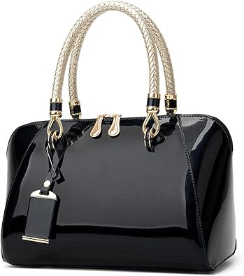 NICOLE & DORIS Womens Handbag Purses - Patent Leather Top-handle Bags & Elegant Clutches for Evening & Small Shoulder Bags