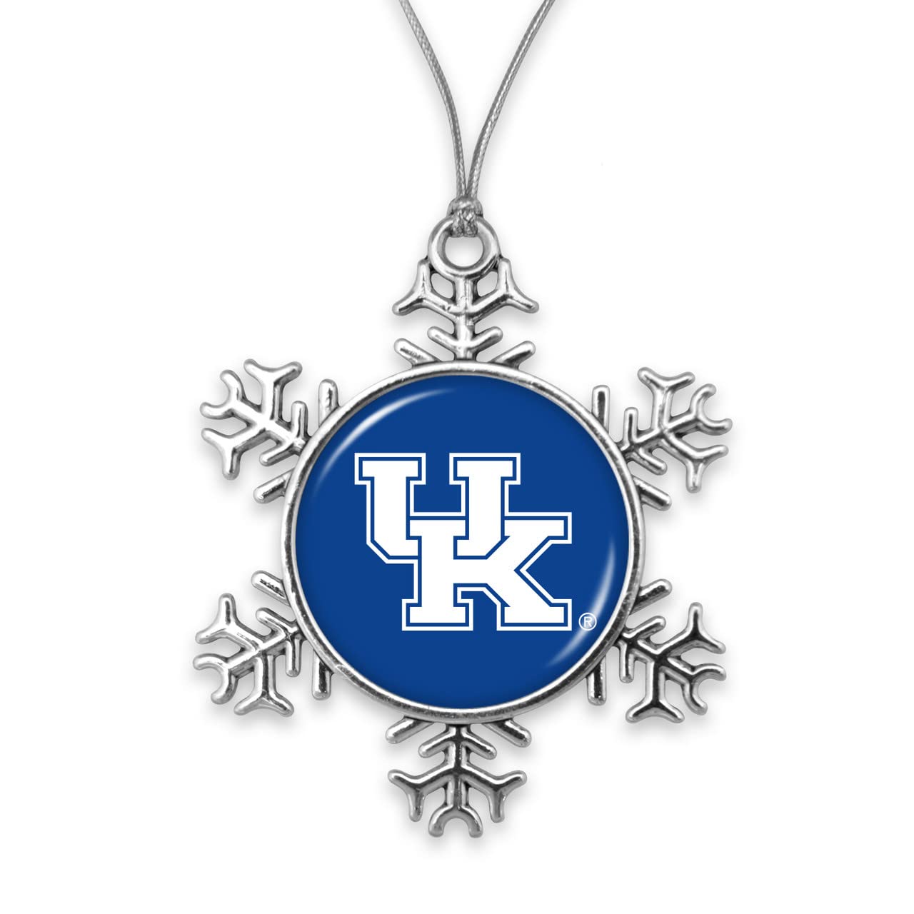 From the Heart Kentucky Wildcats Snowflake with Team Logo Silver Metal Christmas Ornament Gift Tree Decoration UK