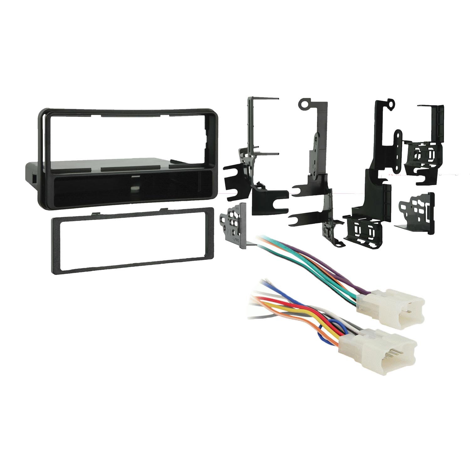 Metra 99-8220CHG Dash Kit For Toyota Sequoia – Single/Double DIN Radio Install, Charcoal Gray High Gloss