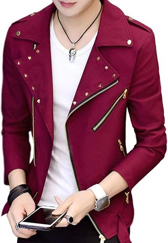 Idopy Men`s Motorcycle Slim Fit Scratched Zipper Up Biker Jean Denim Jacket