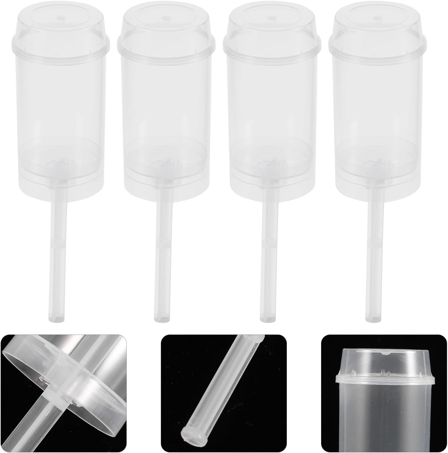 Hemoton 30 Pack Cake Push Pop Containers with Lids Clear Plastic Cake Holder Dessert Containers 6.88 in Round Push-up Shooters for Bakery Parties Take Out