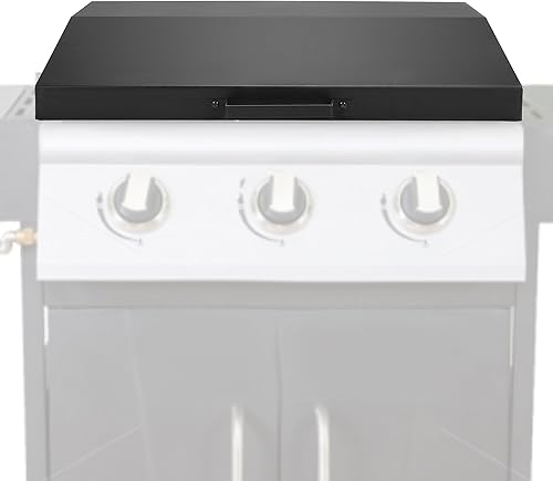 Kojem Cubierta de parrilla con tapa con bisagras compatible con parrilla Blackstone de 28 pulgadas con colección de grasa trasera y derecha,