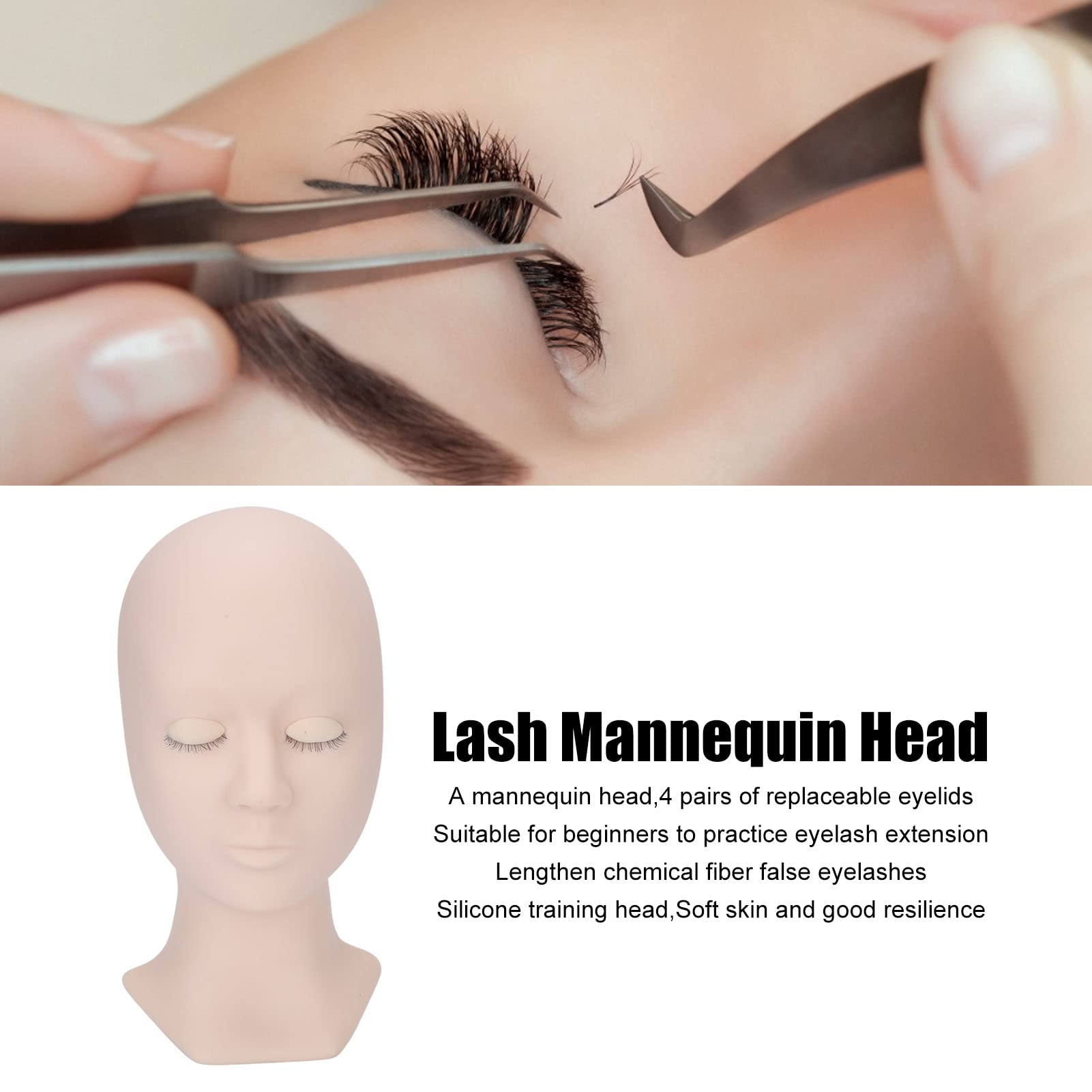 Replaced Eyelids Mannequin Head - Image 2