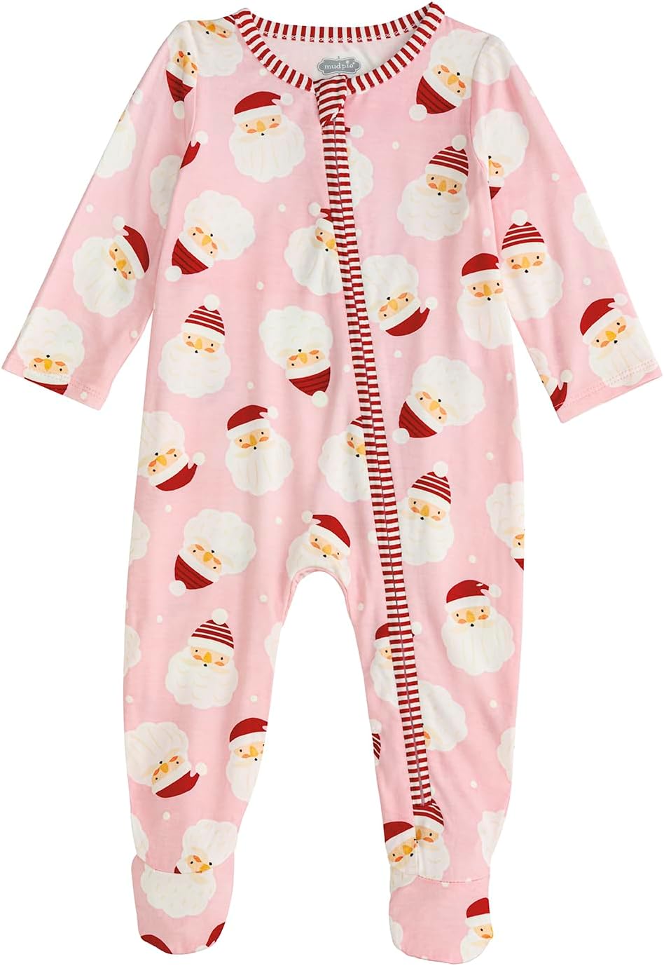 Mud Pie Baby Kids Christmas Girl Santa Glow Sleeper Pink