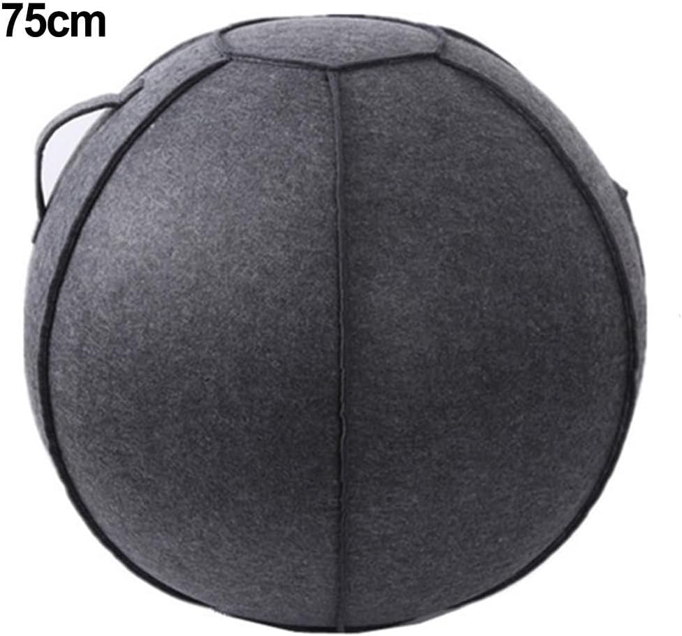 Felt Yoga Ball Protective Cover For Exercise Ball, 3Mm Thick Wear-Resistant Felt Material, Foldable Design For Storage, Fits 55Cm, 65Cm, 75Cm Stability Balls, For Home Gym Pilates Training Gray(75cm)