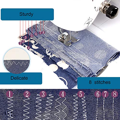 Machine à coudre électronique multifonction compacte avec double fil pour couture débutant