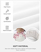 Vista 5 de Funda elástica para silla de oficina con diseño de flores de cerezo, funda de asiento para silla de computadora, funda para respaldo, rosa