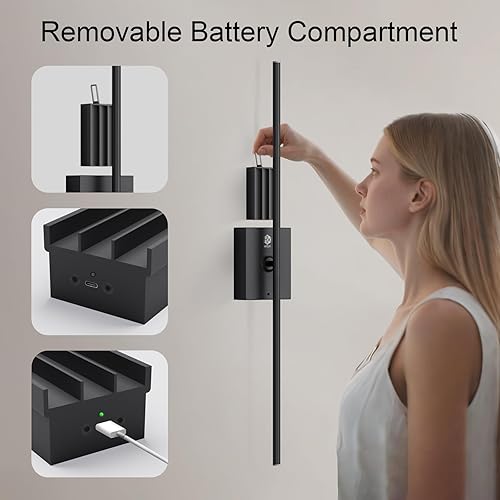 Miniatura 2 de Aplique de pared a pilas, lamparas elegantes para sala de pared recargable lámpara de pared, apliques lamparas de pared inalambricos para habitacion