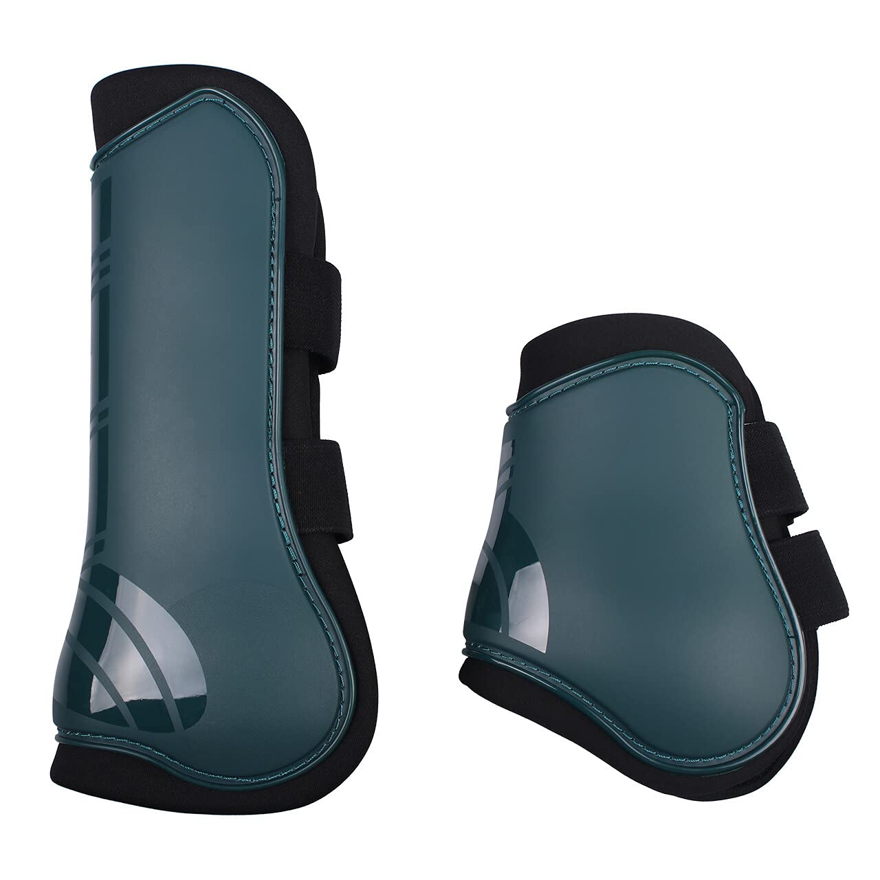 NETPROSHOP Gamaschen u. Streichkappen (4er Set) mit elastischen Schnellverschlüssen, Groesse:Full, Farbe:Dunkelgruen