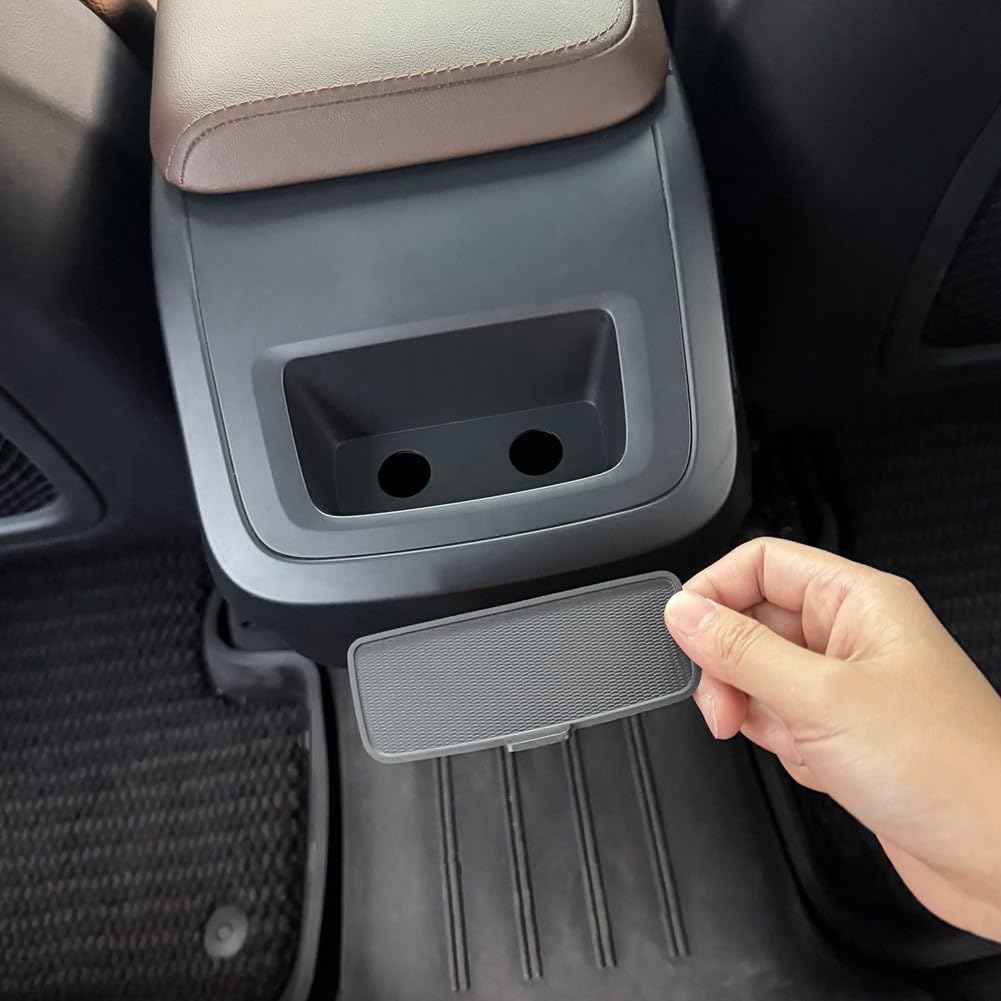 Base de goma gris para reposabrazos Xc60 V90 S60 (2015-2026) Xc90 TPE, almohadilla de almacenamiento antideslizante con soporte electrostático