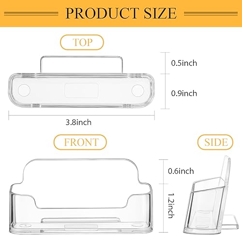 Miniatura 3 de Yookeer Paquete de 24 soportes para tarjetas de visita de acrílico para escritorio, soporte transparente para tarjetas de presentación, soporte de