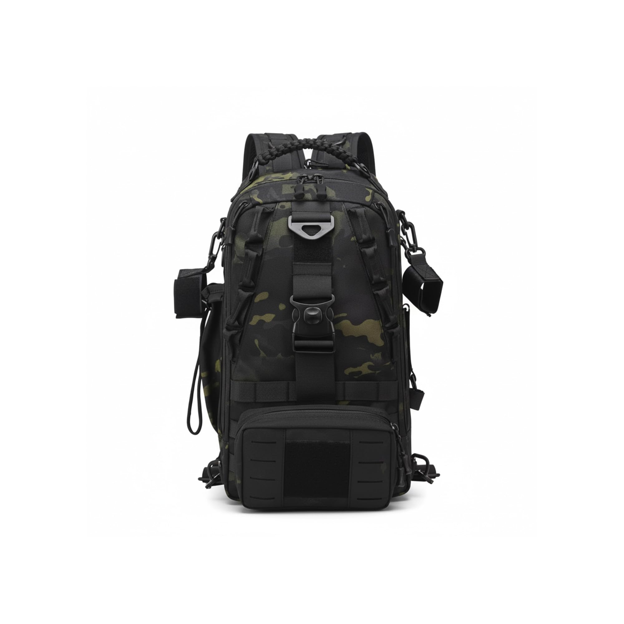 Camouflage Tactical Outdoor Bag With 2-Compartment And 1-Back Pocket Attach Pouch/Water Resistant Material/Tactical Bag/Hiking Bag/Tactical Backpack For Travel