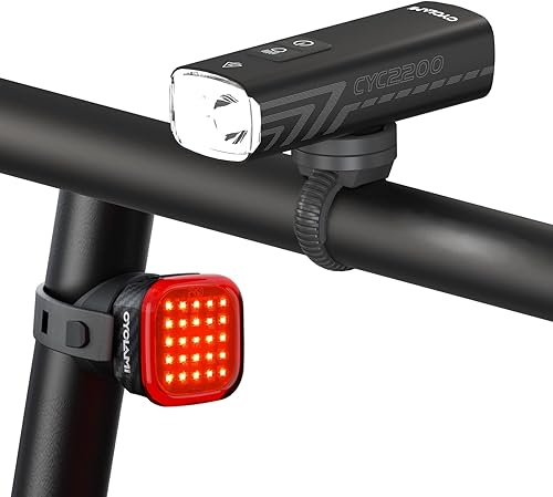 Faro delantero de bicicleta de 2200 lúmenes, 5 modos, 4500 mAh, para conducción nocturna, aleación de aluminio, IPX6, impermeable, luces de