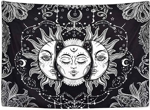 Miniatura 3 de Froiny Mandala Tapestry Moon Skeleton Gossip Tapestry Wall Hanging Abstract Tapestry for Bedroom Living Room Dorm 150 * 100cm