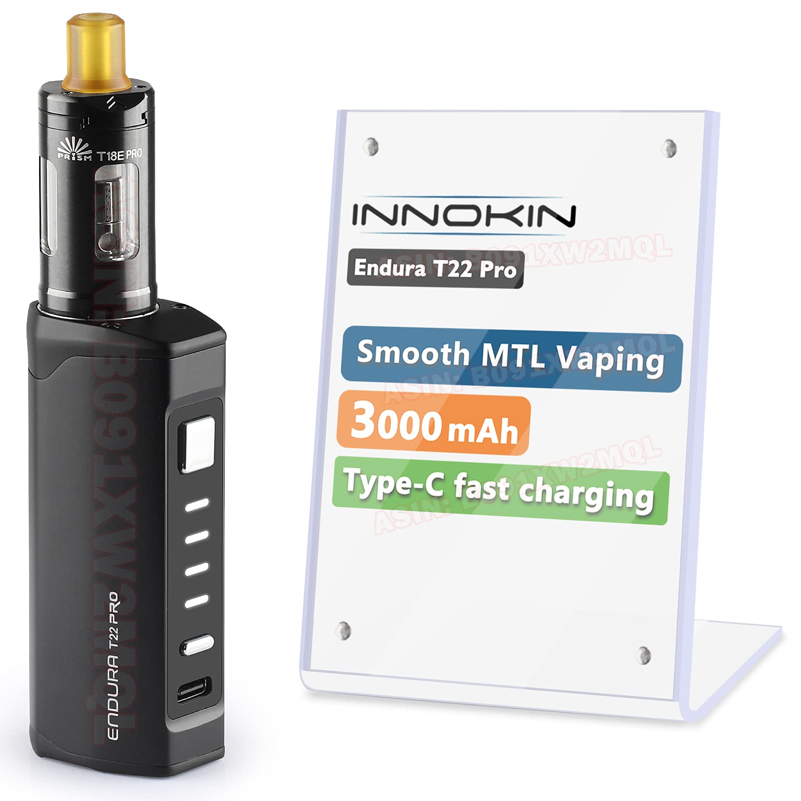 vapes rechargeable starter kit prime innokin t22 E Cigarette Vape Starter Kit, Innokin Endura T22 Pro E-Cig 3000mAh  Electronic Vaporizer with 2ml Top Slide Refill Tank,LED Display,MTL Smooth  Vaping Auto-Wattage Use T18E Coil, No Nicotine-Black: Amazon.co.uk: Health  & Personal