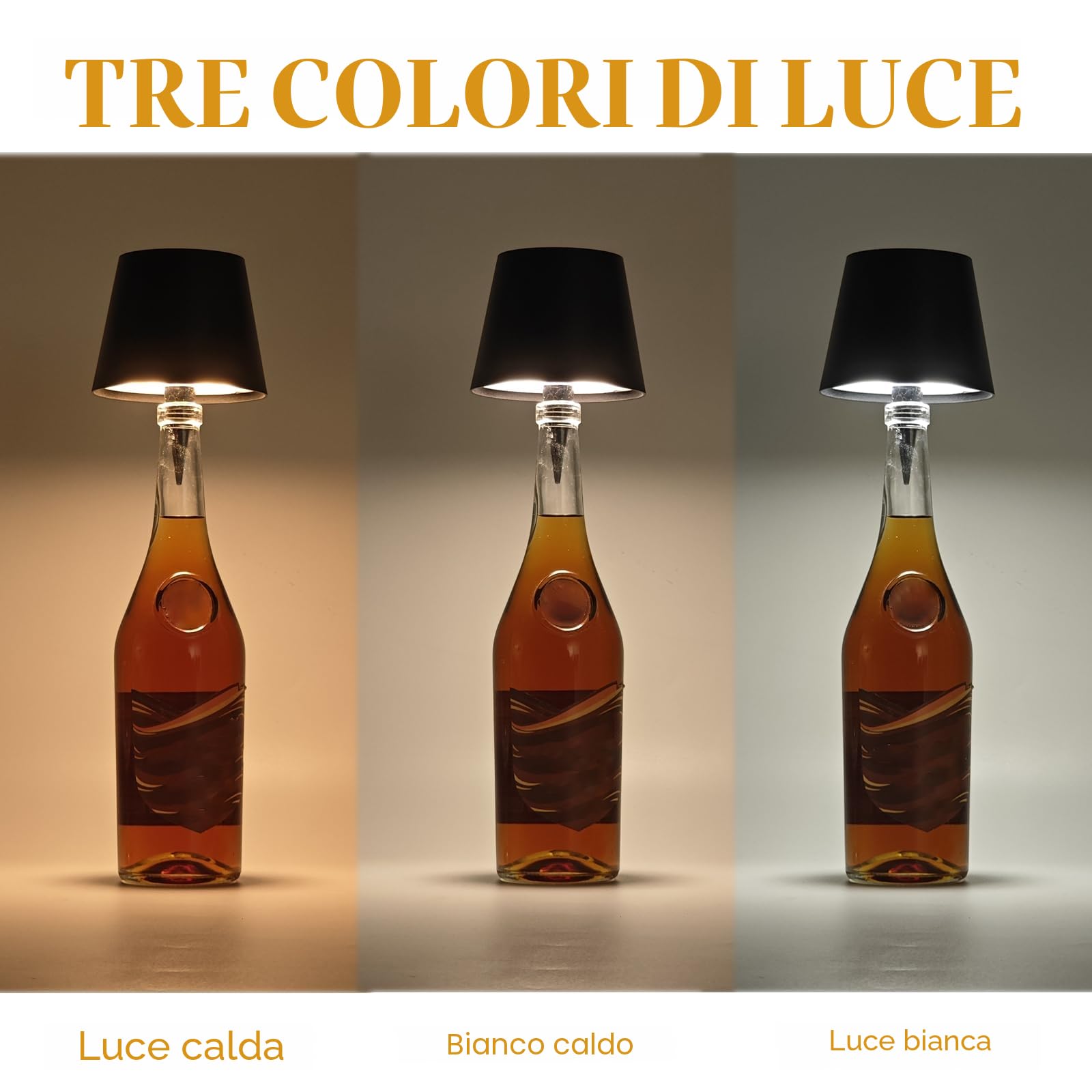 Brabola - Lampada wireless per bottiglie di vino, kit per