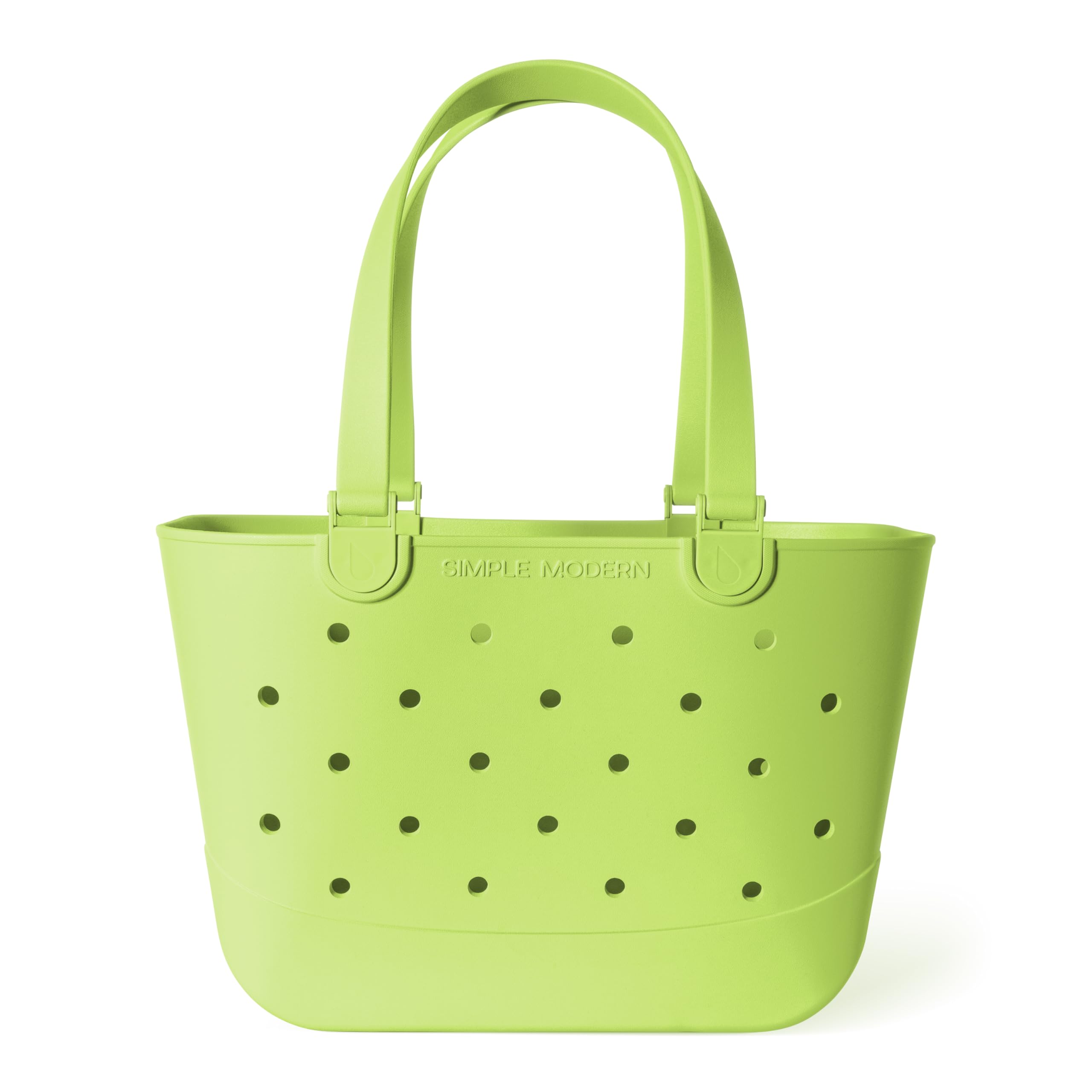 Simple Modern Large Beach Bag | Waterproof Getaway Rubber Tote with Zipper Pocket for Travel, Pool, Boat, Groceries, Sports | Lime Juice