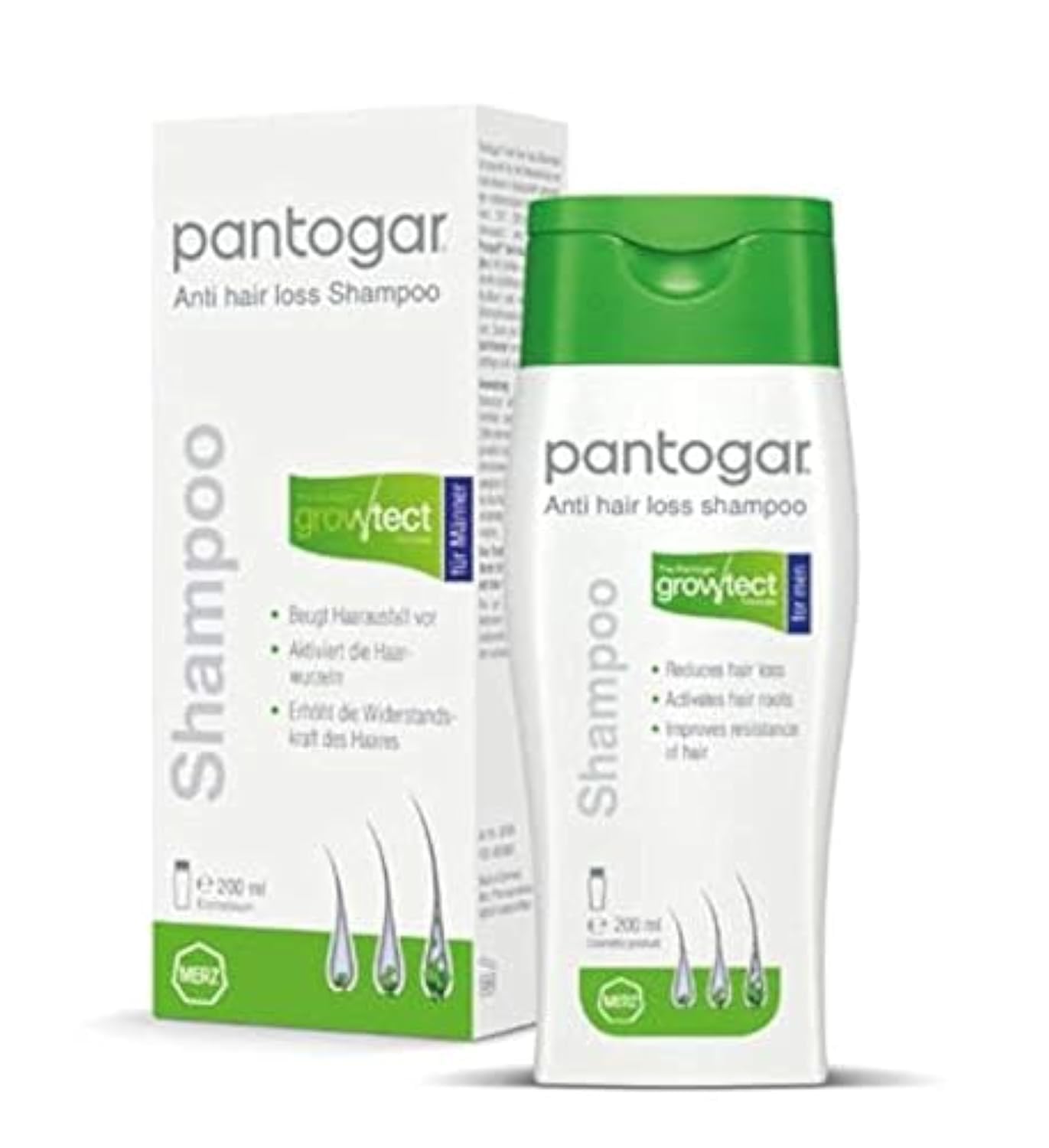 Pantogar Anti hair loss shampoo for Men original Growtect Fomula by Gernman pharma company