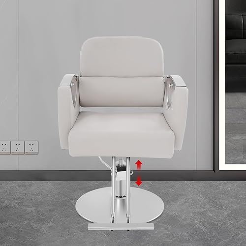 Miniatura 71 de Silla de peluquería para estilista, silla de peluquería para el hogar, altura ajustable y giratoria de 360°, sillas de salón de belleza, spa,