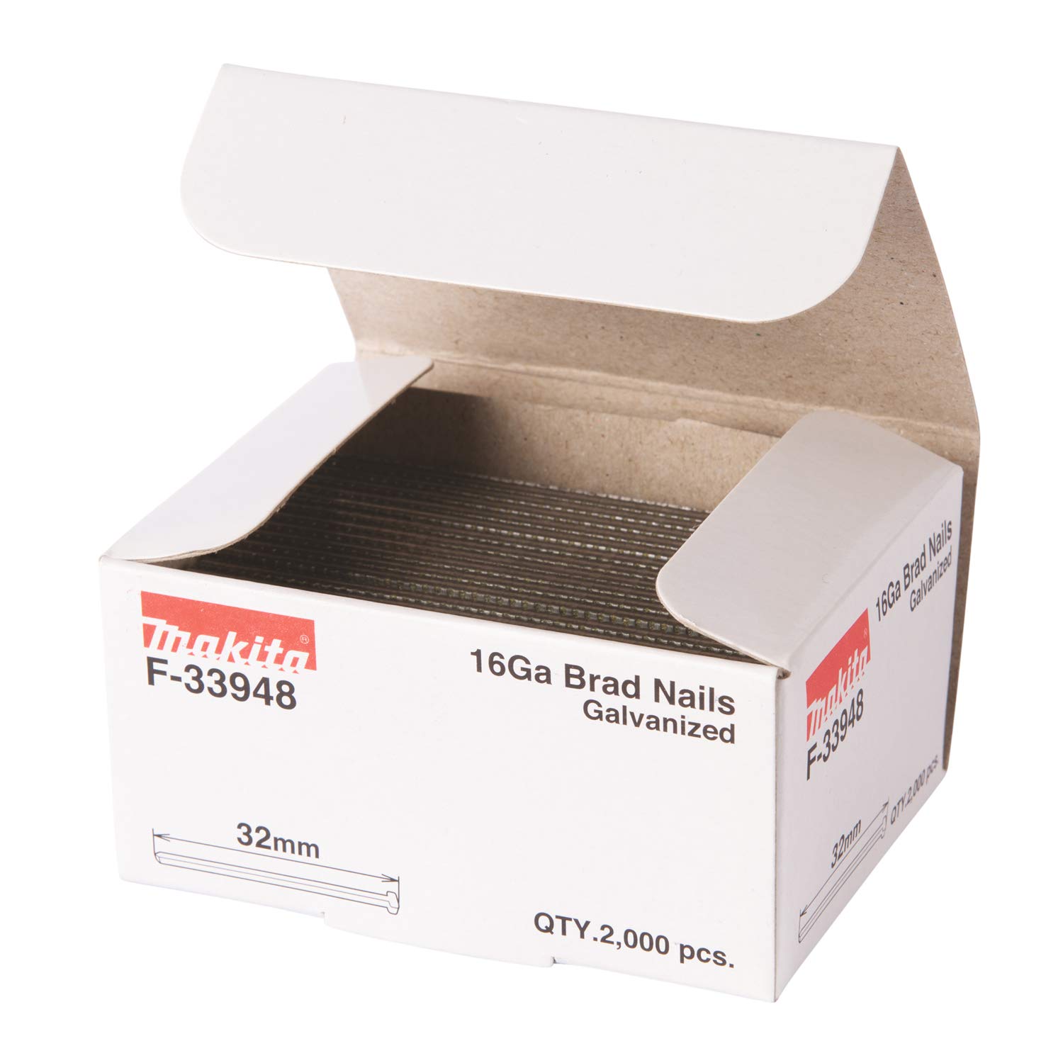 Makita F-33948 16 Gauge x 32mm Galvanised Brad Nails 2000 Pieces DBN600 AF601