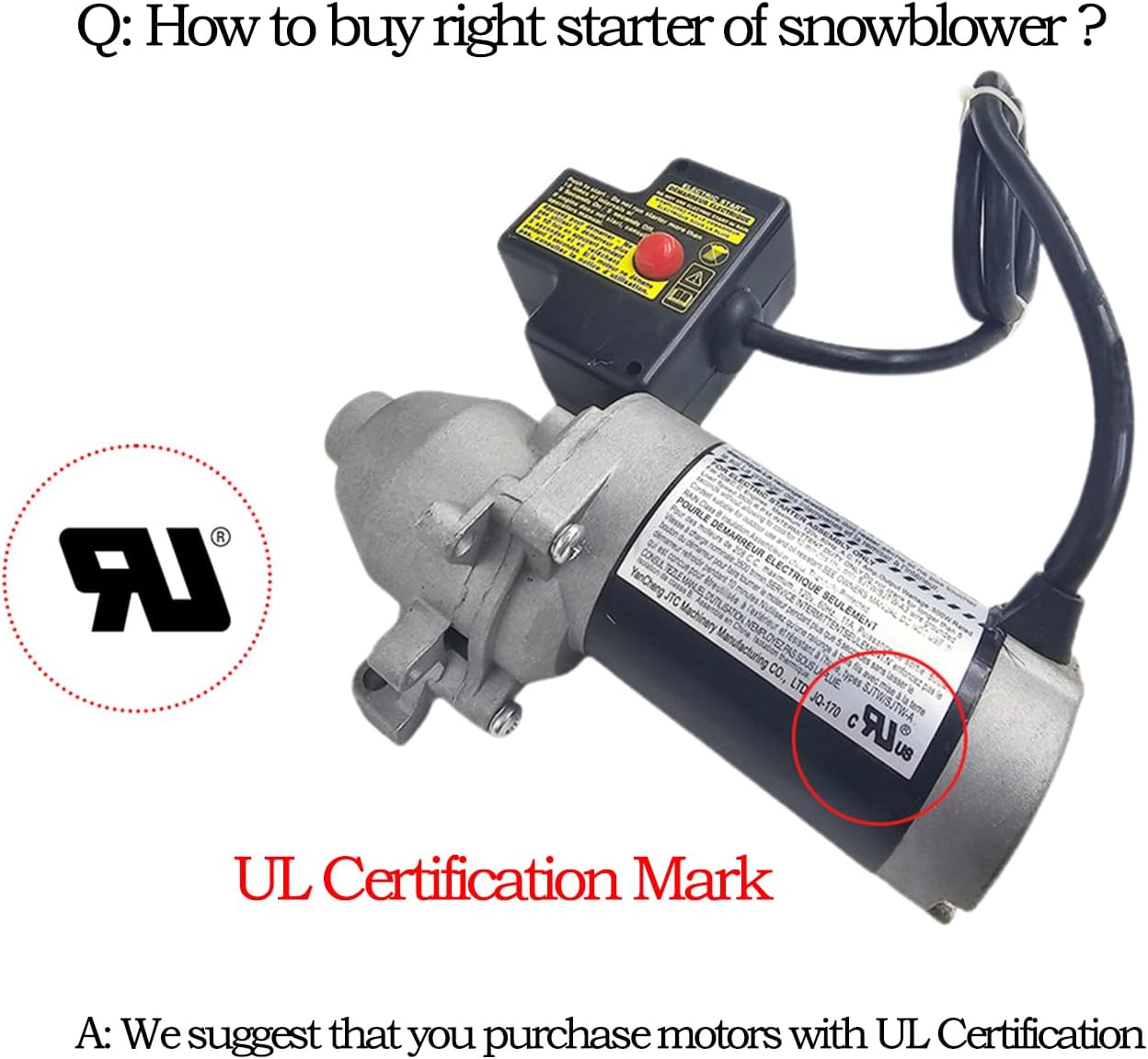 951-10645A Electric Starter/Motor 751-10645 951-10645B Compatible with Ariens/Troy-Bilt/MTD/Cub-Cadet/Craftsman/Toro/Husqvarna/LCT Snowblower 208cc 254cc Engine