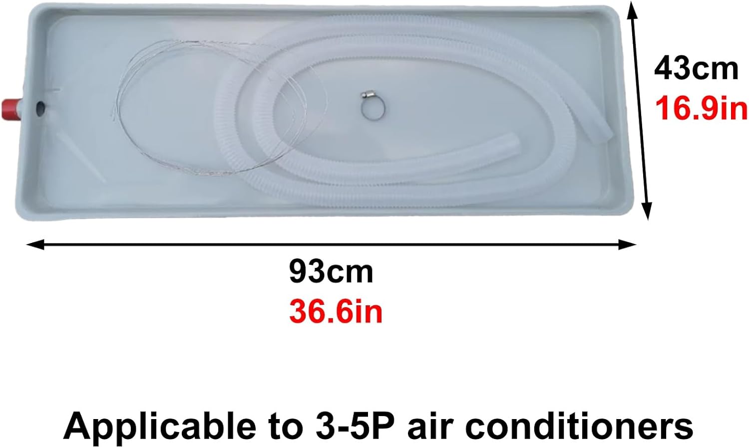 Drip Tray for Air Conditioner with Drain Hole & Hose - Condensation Drain Pan for Split AC Units, Prevent Water Leakage & Damage, Essential AC Accessory