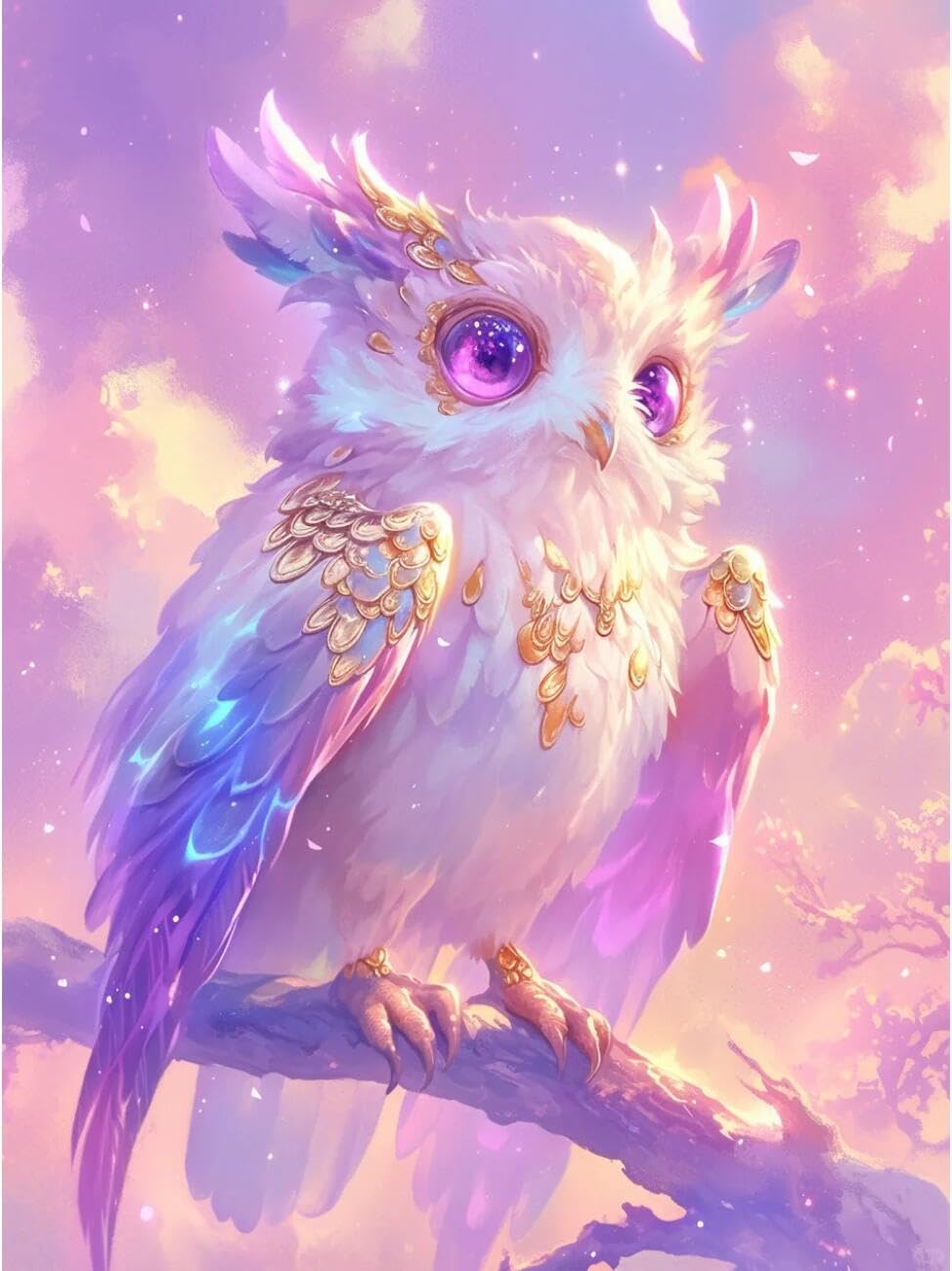 Henypt Cross Stitch Kits Anime Owl Animal DIY Needlepoint Set for Beginners The Elderly with Accessories Home & Leisure/Gifts 14CT 40x50cm