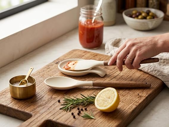 Mutfak Gurmesi - 2’li Premium Silikon ve Akasya Ahşap Mutfak Gereçleri Seti | Isıya Dayanıklı Spatula ve Servis Kaşığı | Yapışmaz Yüzey Dostu, Ergonomik ve Şık Tasarım
