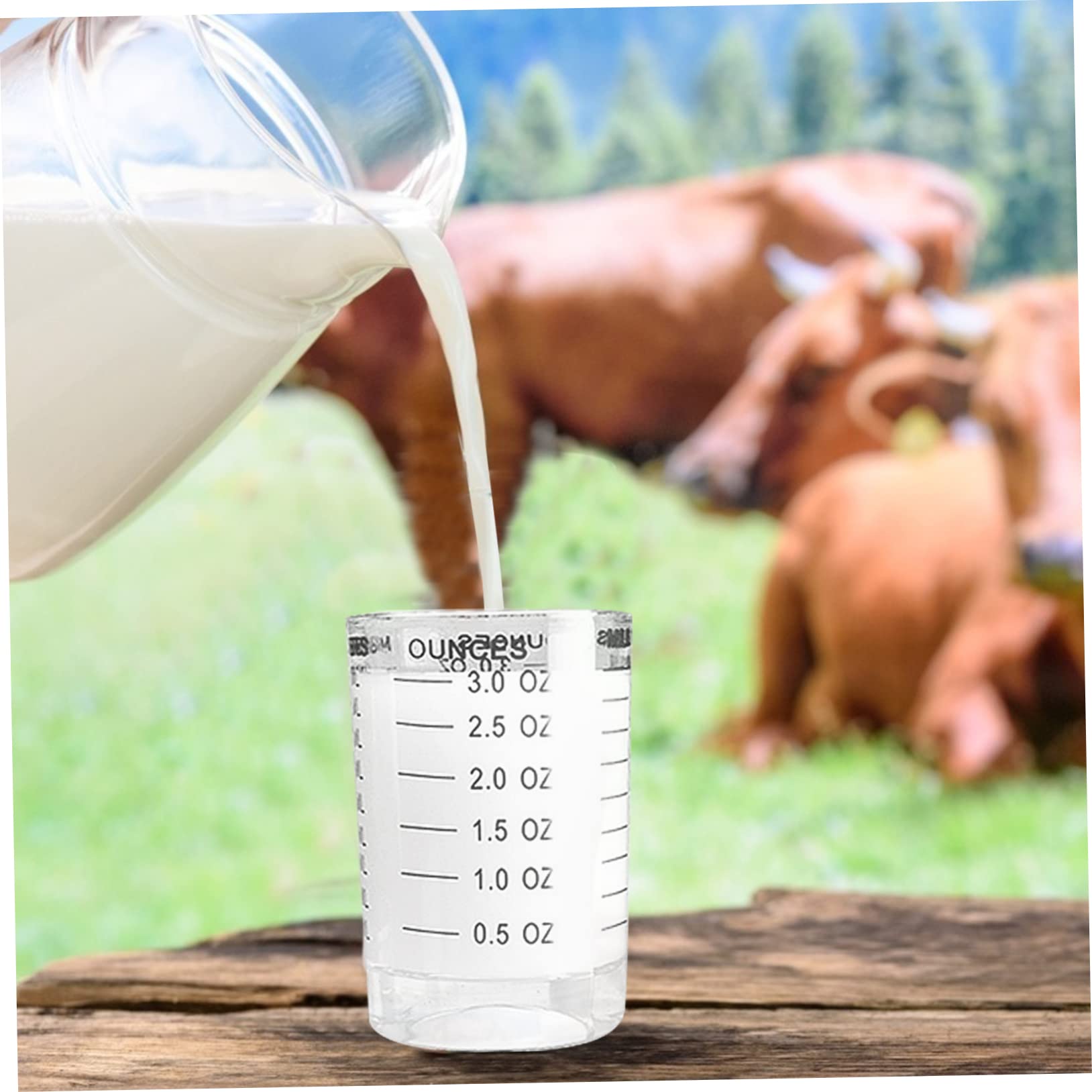 Veemoon 3stücke Milchmessglas aus Glas mit Skala Transparente Messbecher für Haushalt und Backwerkzeug Lebensmittelecht und Wiederverwendbar