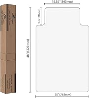 Vista 5 de FuturHydro Tapete para silla para suelo de madera dura, 30 x 48 pulgadas, transparente, antideslizante, tapete para silla de escritorio, fácil