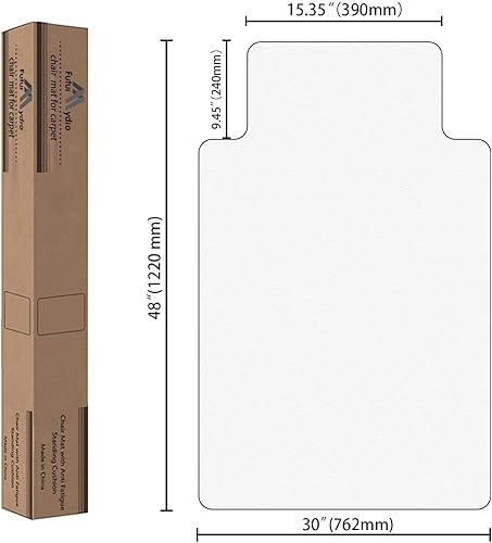 Miniatura 6 de Tapete para silla para suelo de madera dura, 30 x 48 pulgadas, transparente, antideslizante, tapete para silla de escritorio, fácil deslizamiento,