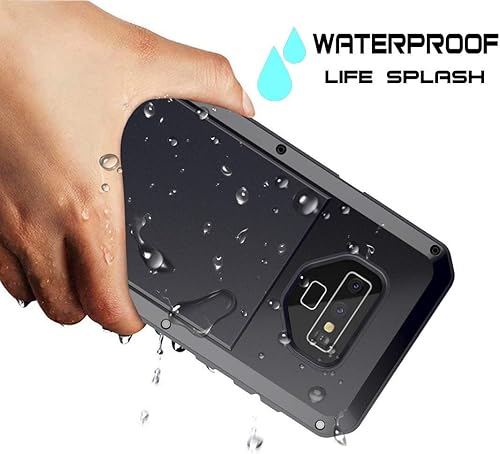 Miniatura 5 de Caso de aleación de aluminio de metal para Galaxy Note 9, armadura híbrida a prueba de golpes, armadura híbrida de cuerpo completo, resistente,