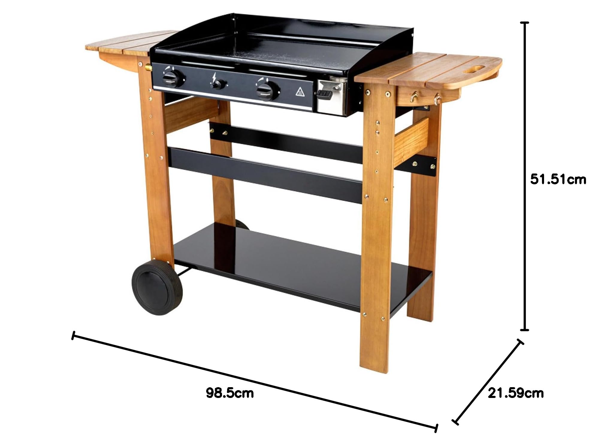 Plancha au gaz ASCAIN 2 brûleurs 6kW - Bois