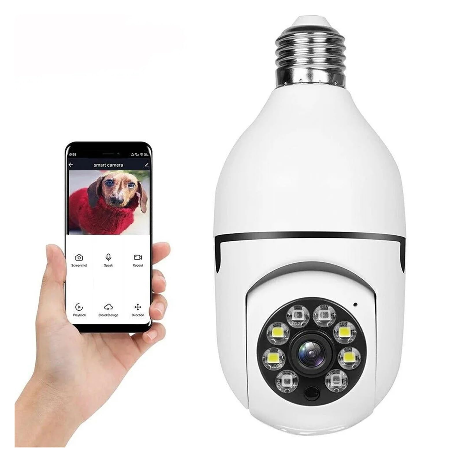 Caméra de Surveillance intérieure de sécurité à Domicile WiFi avec Ampoule E27