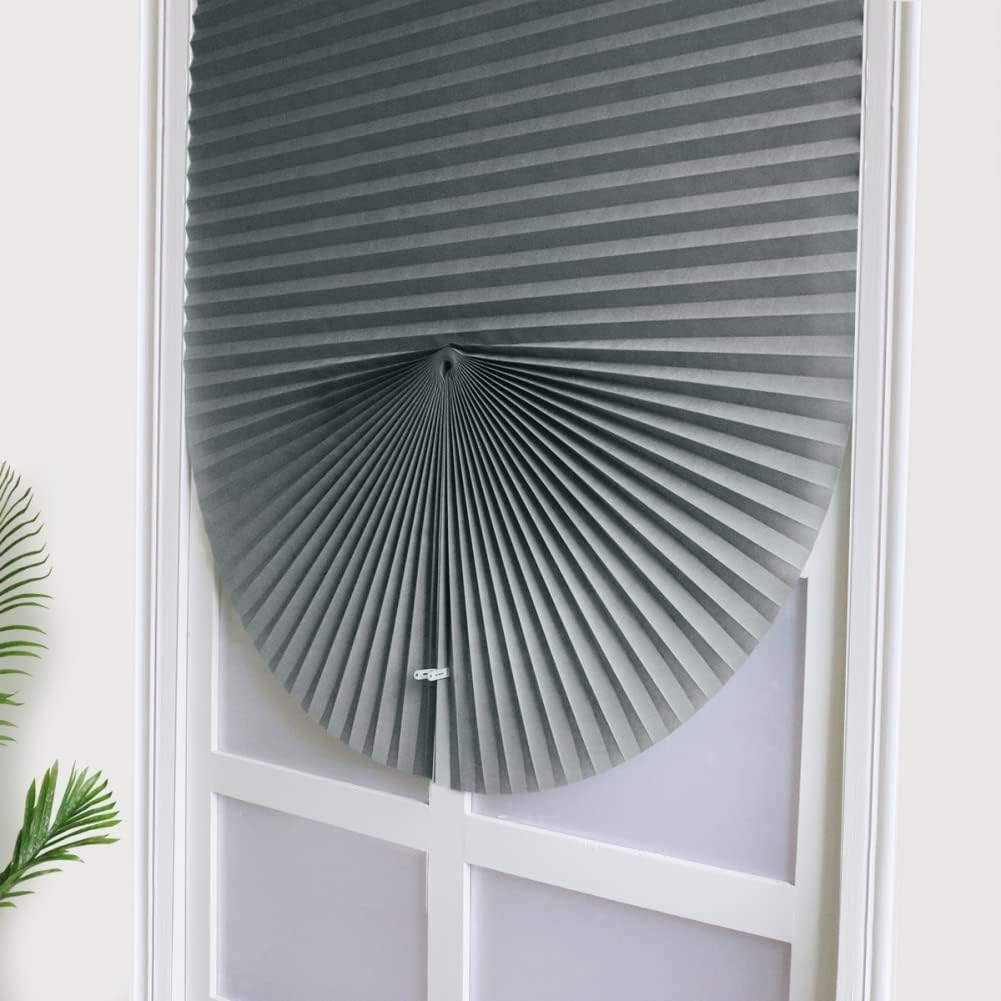 2 Pack Temporary Blinds for Window, Self Adhesive Pleated Blinds Cordless No Drill Fabric Blinds Room Darkening Shades Blackout Shades for Bathroom Kitchen Office 35 * 59 Inch(W*H)