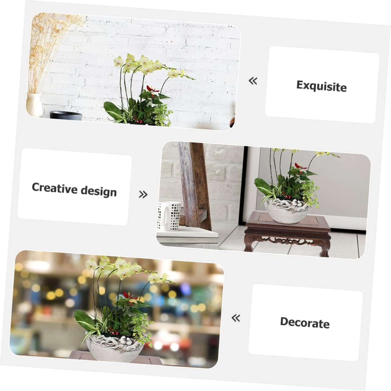 Wooden Flower Pot Holder Stand Plant Riser Pedestal for Home Display Multi-purpose Display Stand for Plants Books and Decorations