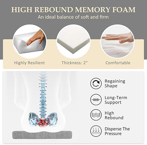 Miniatura 3 de Wellsin Paquete de 4 cojines para sillas de comedor, cojines para sillas de cocina con lazos y respaldo antideslizante, almohadillas para sillas de