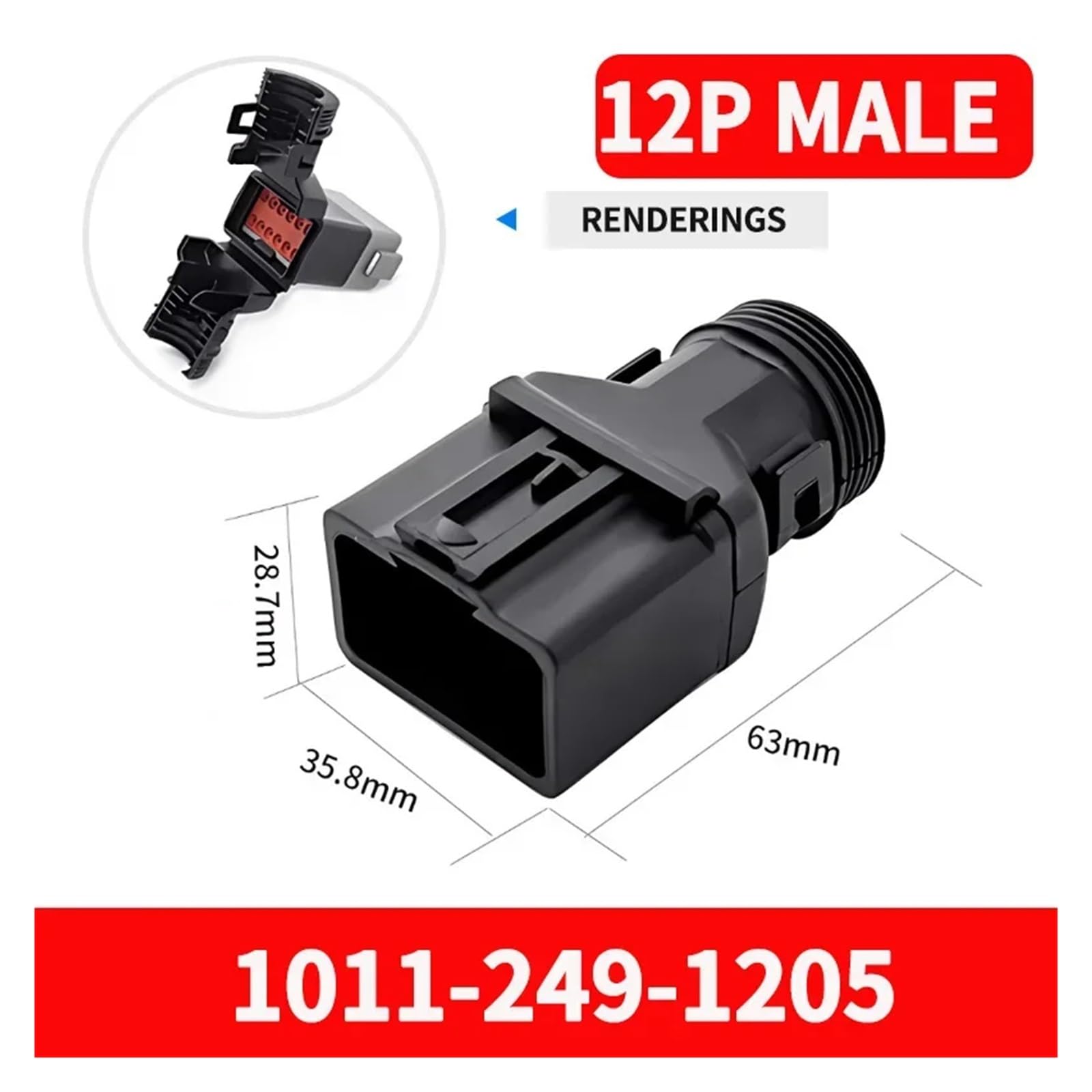 Connettori DT connettori a clip coda 1011-227-0205 2-12P maschio femmina guaina protettiva fissa tubo corrugato cablaggio a fisso(12P-Male)