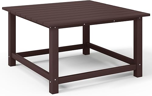 Miniatura 22 de Costaelm Mesas Laterales Cuadradas para Exteriores, Mesas de Patio Adirondack para Exteriores, Mesa Lateral de Patio de HDPE Resistente a