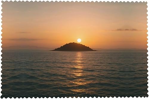 Miniatura 8 de Rectangular Placemats Set of 4, Heat Resistant Island Printed Kitchen Dining Table Mats