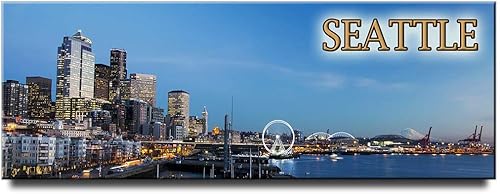 Imán panorámico para nevera Seattle Washington Travel Souvenir