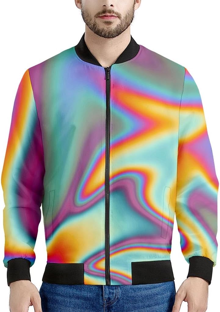 Lights Star Pattern Print Men's Bomber Jacket