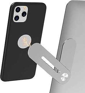 مشبك تمديد محمول وقابل للضبط لتثبيت الموبايل على جهاز اللاب توب لعرض شاشتين بجانب بعضهما من ابوريا، لون فضي