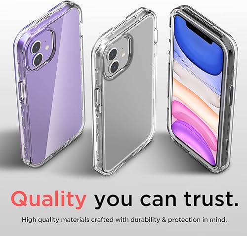 Miniatura 7 de AICase Funda transparente para iPhone 11 (6.1 pulgadas), resistente protección contra caídas, cuerpo completo, resistente, a prueba de golpes, 3