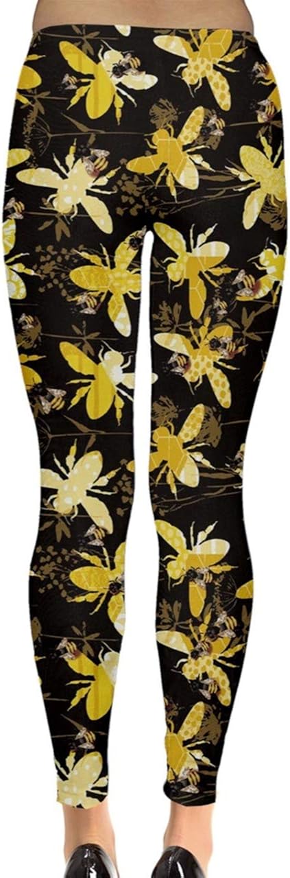 CowCow Womens Bee Butterflies Butterfly Honeycombs Insect Ladybugs Beetles Leggings, XS-5XL : Clothing, Shoes & Jewelry
