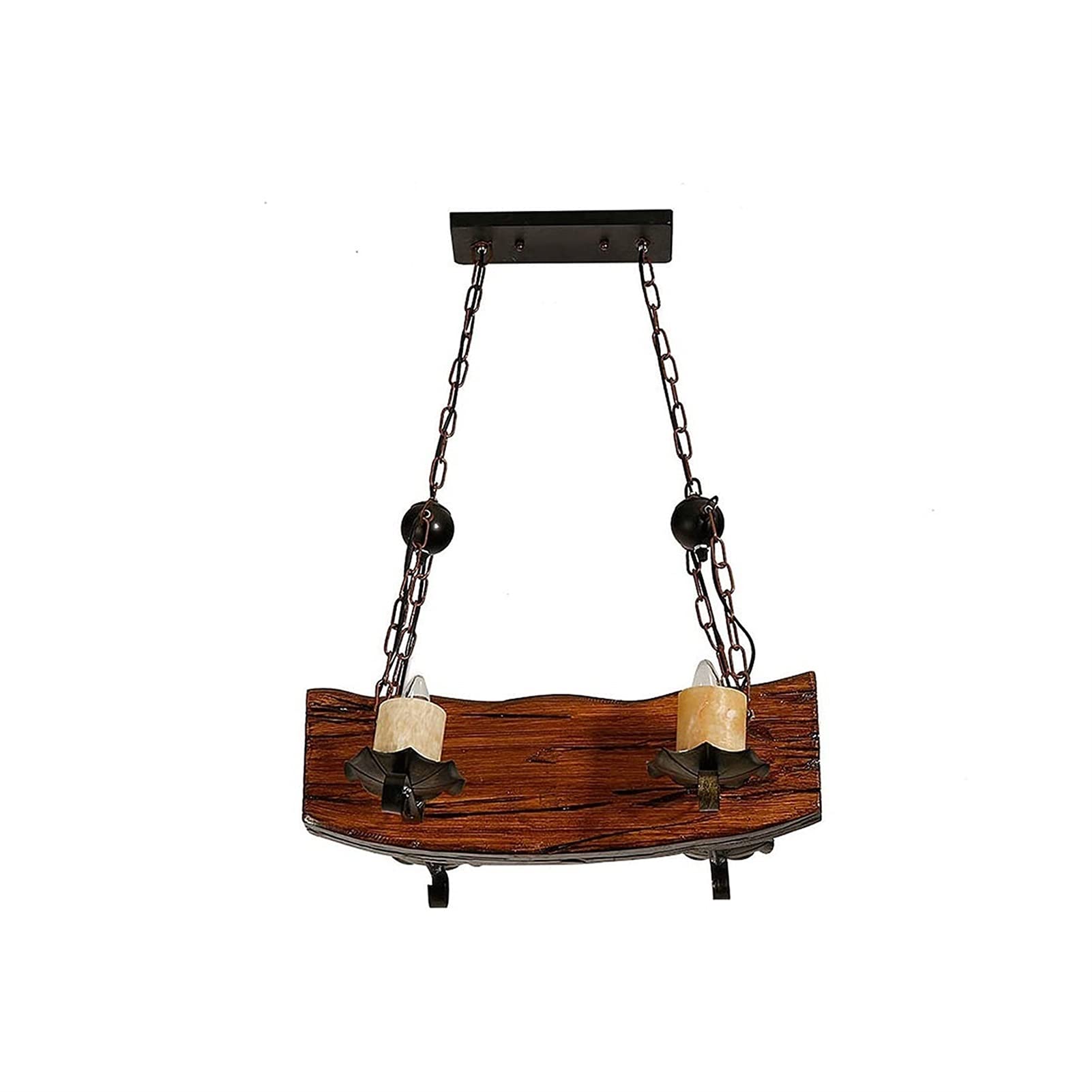 Suspension bois E27 au design rétro européen pour éclairage de salle à manger