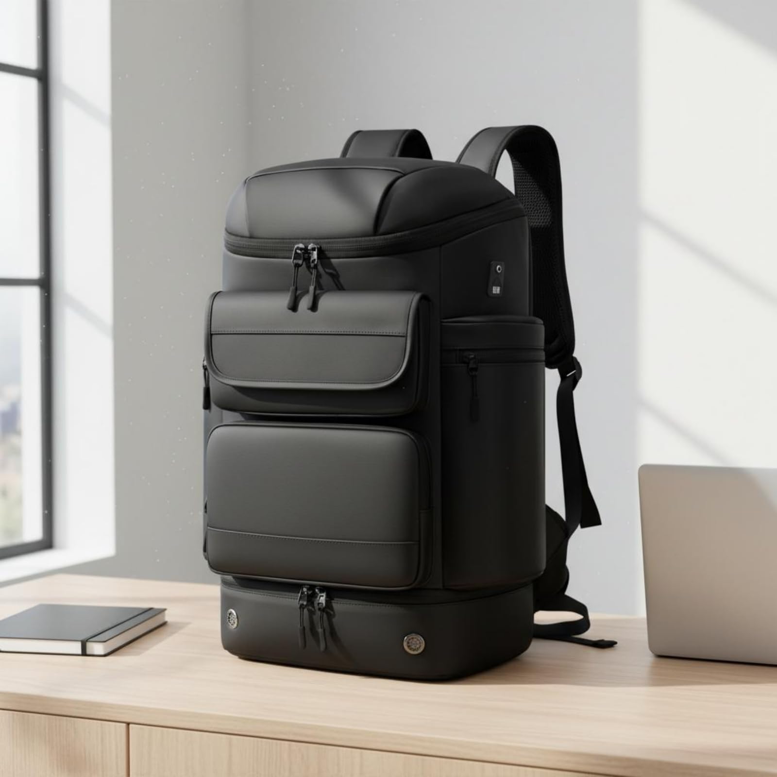 Milageto Mochila Impermeable para Portátil Mochila de Viaje Mochila Deportiva con Compartimento Acolchado para Portátil y Gran, Estándar, Verde, Verde Oscuro